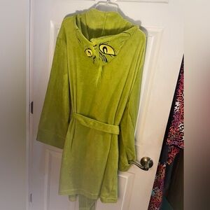 Grinch Green Hooded Robe with Character Design